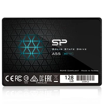 Image de Silicon Power SSD 128Go 3D NAND A55 SLC Cache Performance Boost 2.5 pouces SATA III 7mm (0.28&quot;) Interne