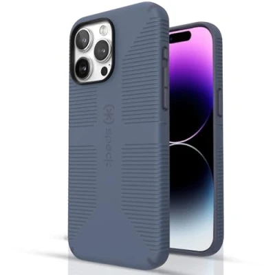 Image de Speck CandyShell Coque pour iPhone 15 Pro Max Conçue MagSafe, poignée de Protection Contre Les Chutes Résistante aux Rayures, Douce au Toucher téléphone 6,7 Pouces Bleu