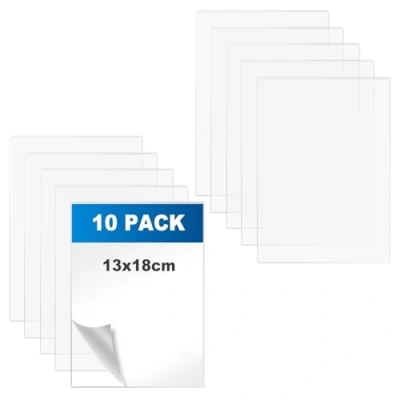 Image de 10 Pièces 130 x 180 1 mm Plaque Acrylique Transparente, Feuille de Plastique Transparent pour Remplacement du Verre Cadre Photo, l&#039;affichage des Projets, Peintures