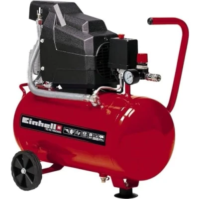 Image de Einhell Compresseur TC AC 190/24/8 (1500 W, Puissance d&#039;aspiration 165 l/mn, Pression maximale 8 bar, Débit d&#039;air 0, 4, 7 bar : 110 l/m, 75 55 Capacité de la cuve: 24 L)