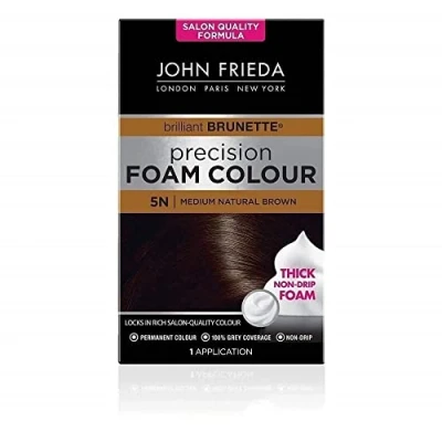 Image de John Frieda Precision Foam Color coloration permanente pour cheveux 5N finition de qualité professionnelle, couverture à 100% des blancs, avec après 2344100, brun naturel