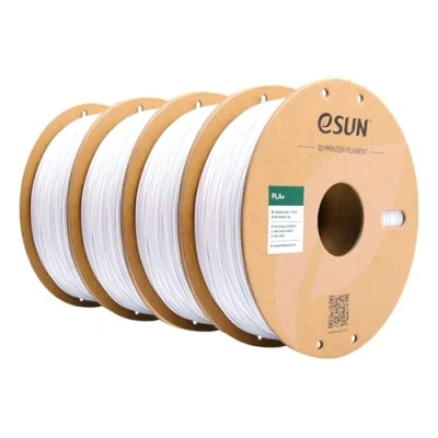 Image de eSUN PLA+ Filament 1.75mm, Renforcé Ténacité Imprimante 3D PLA Plus, Précision Dimensionnelle +/ 0.03mm, 1KG par Bobine, 4 Bobines pour 3D,Blanc Froid*4