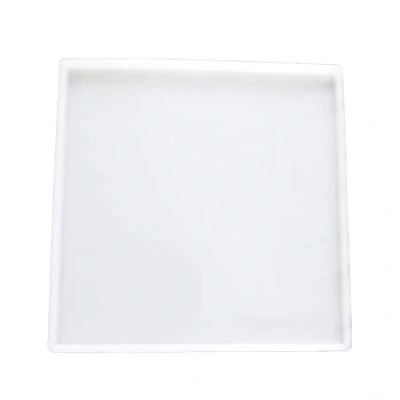 Image de Yalulu Grand moule en résine épaisse, rectangulaire/carré géode agate, dessous de verre silicone, pour faire soi même un plateau imitation une planche service (25 x 25 cm)