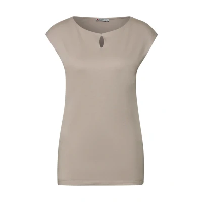 Image de Street One MIT Cutout Tshirt imprimé, Femme, Taille: 42, Beige