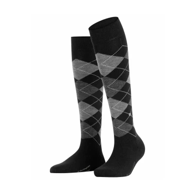 Image de Burlington Marylebone W Kh Wool Long Patterned 1 Pair Chaussettes Montantes, Noir (Black 3000) Respectueux de l&#039;environnement, 3.5 7 Femme