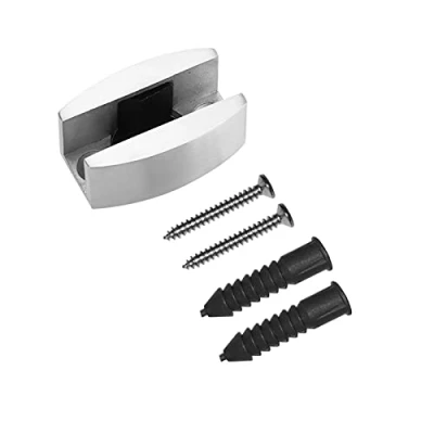 Image de DEWIN Guide Porte Coulissante Verre, Port Piec Plancher Inférieur en Acier Inoxydable 304, pour Portes Verre Coulissantes Sans Cadre(1 Pièce)