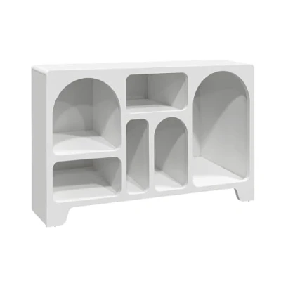 Image de sweeek Buffet Organique 6 Compartiments. Bas. Effet Bois Blanc 120cm