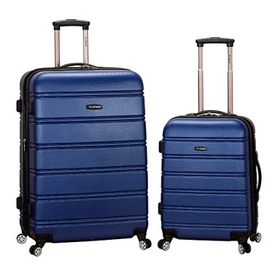 Image de Rockland Melbourne Valise Rigide Extensible à roulettes pivotantes, Bleu, 2 Piece (20&quot;/28&quot;), pivotantes