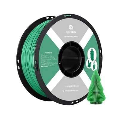 Image de QIDI TECH Filament ABS Rapido 1.75mm, Imprimante 3D Bobine de 1kg (2.2lbs), Adapté à l&#039;impression Grande Vitesse, Convient la Plupart des Imprimantes FDM, Très Résistant, Vert