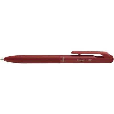 Image de Pentel BXA107B B Calme Stylo bille à avec un bruit de clic nettement atténué, zone préhension aspect cuir rechargeable, boule 0,7 mm = épaisseur trait 0,35 mm, couleur rouge