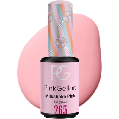 Image de Pink Gellac Vernis Semi Permanent UV 265 Milkshake 8 ml Gel Rose Pour 14 Jours Polish Facile à Utiliser de Qualité Salon Enlever