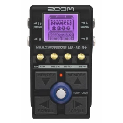 Image de Zoom MS 80IR+ MultiStomp, Simulateur d&#039;ampli et enceinte format pédale, entrée/sortie stéréo, 23 modèles d’amplis, 5 espace de studio, chargeur d&#039;IR, Noise Gate, EQ sortie casque, accordeur
