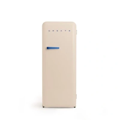Image de CREATE / RETRO FRIDGE 150 COBALTO/Réfrigérateur sable avec poignée bleu cobalt et congélateur 281L 102W, faible consommation, cm, 3 étagères, régulateur de température, 60x60x150 cm