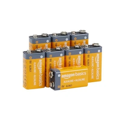 Image de Amazon Basics Piles alcaline pour Le Quotidien Lot de 8 (9V/6LR61) (Le visuel Peut différer)