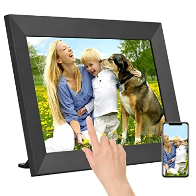 Image de Andoer Cadre Photo Numérique, 10,1 Pouces Smart WiFi HD IPS Écran Tactile 1280 x 800 1080P Vidéo 16 Go Stockage Rotation Automatique Partagez des Photos Via App