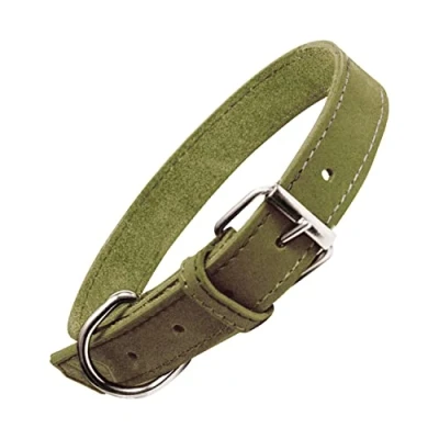 Image de Collier GLORIA Nubuck Vert Ajustable Anneau en D