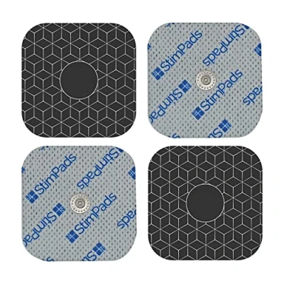 Image de Stimpads Patchs Électrodes Pro 5x5 cm Easy Snap 3,75 mm Compatibles avec Compex Dispositif médical certifié Motron NV Lot de 4