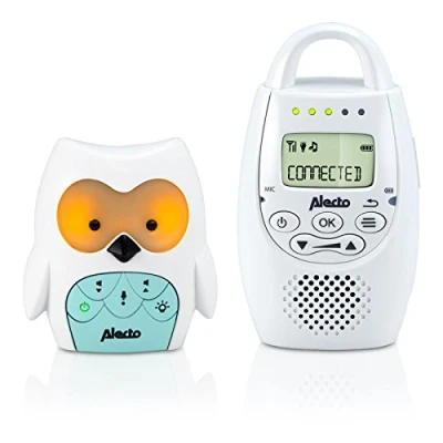 Image de Alecto DBX 84 Eco DECT Babyphone numérique Grande portée jusqu&#039;à 300 m 100% sans interférences Fonction interphone Veilleuse Indicateur de Bruit LED et 5 berceuses Blanc