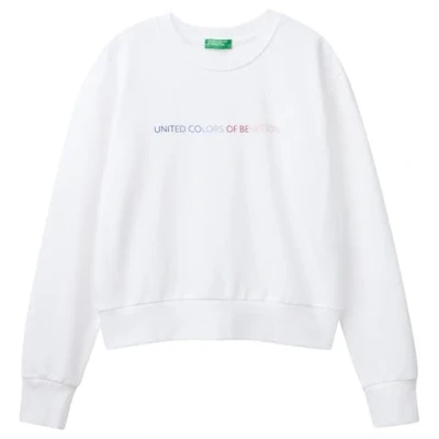 Image de United Colors of Benetton Maillot G/C M/L 3j68d107z Sweatshirt à Capuche, Blanc, XS Femme
