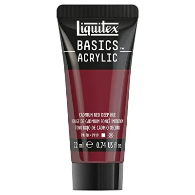 Image de Liquitex Acrylique Basics Tube 22 ml Rouge Cadmium Fonce Imit ROW