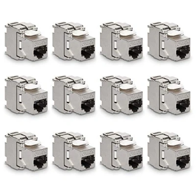 Image de kwmobile 12x Module Keystone Catégorie 6A 12 Modules de Brassage pour Branchement Câble RJ45 Raccord Blindé Connexion à Panneau