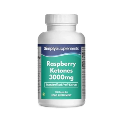 Image de Cétone de Framboise 3000mg avec Zinc, Chromium &amp; Vitamine B3 120 Gélules = 4 mois bienfaits Adapté aux Végans Végétaliens Jusqu’à Simply Supplements