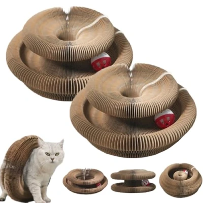 Image de Kitty Kurlz, Kurlz Cats Toy, Foldable Cat Accordion Toy with Bell Balls and Track Adventure, Magic Organ Scratcher Board for Indoor, Interactive Mental Physical Exercise (2pcs)