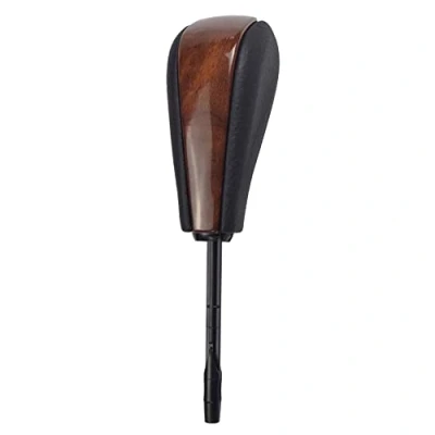 Image de Hacreyatu Pommeau de levier vitesse automatique en cuir pour B M W E36 E46 E39 E60 E61 E38 Z3 X5 E53 (grain bois)