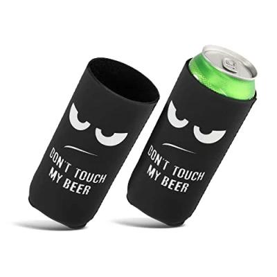 Image de kwmobile 2x Rafraîchisseur de canette compatible avec 500ml Can Lot refroidisseurs canettes soda bières blanc noir