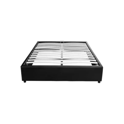 Image de Cadre de lit TEO avec sommier relevable à lattes en simili Noir, Largeur 160 cm