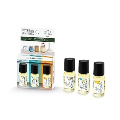 Image de Esteban Trio de concentrés Blanc Coton, Monoï Soleil et Ambre Baumes 3x15ml
