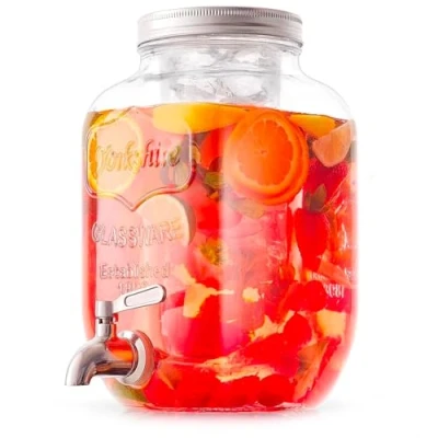Image de Avilia Distributeur de boissons fête savon liquide avec robinet, fontaine en verre pour capacité 4L