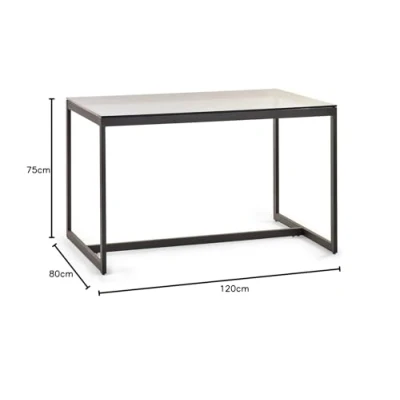 Image de Julian Bowen Chicago Table à Manger, Verre fumé/Noir, Taille Unique