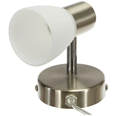 Image de BRILLIANT lampe Luca applique murale et interrupteur fer / chrome blanc 1x R50, E14, 18W, adapté aux lampes à réflecteur (non incluses) Échelle A ++ E Avec ligne d&#039;alimentation de cordon