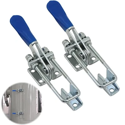 Image de Serrage genouillère rapide Horizontal Toggle Clamp 2 pièces Force de maintien Antidérapant Pince Outils main pour la soudure, Fermeture caisse levier Quick Fixture, à Bascule