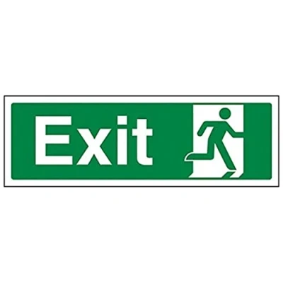 Image de vsafety 21009 ax s Lave vaisselle état Exit Sign, sortie Final Man droite, paysage, vinyle autocollant, 300 mm x 100 mm, vert