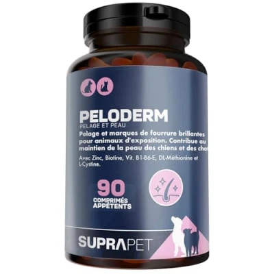 Image de Suprapet, Pelage et Peau pour Chiens Chats 90 comprimés à Base de Biotine, Zinc, Vitamines B, Méthionine Cystine Le Bien être la Brillance du Poil Alimentation complémentaire