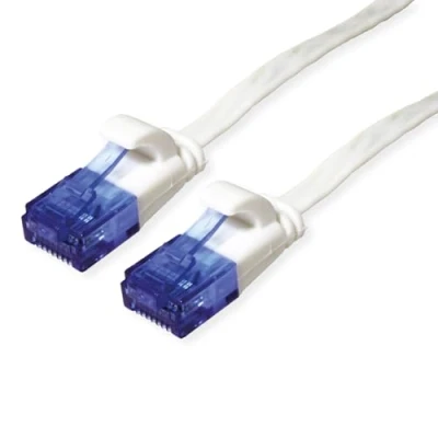 Image de Value Câble Patch Cat.6A (Class EA) UTP, Extra Plat, Blanc, 1 m