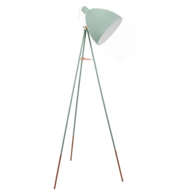 Image de Eglo Lampadaire à trois pieds DUNDEE, lampe de sol flamme vintage, sur pied en acier, couleur : noir, douille E27, interrupteur tirage inclus