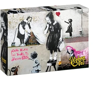 Image de University Games Banksy Puzzle Art Urbain Fille sur Un Tabouret, U08572
