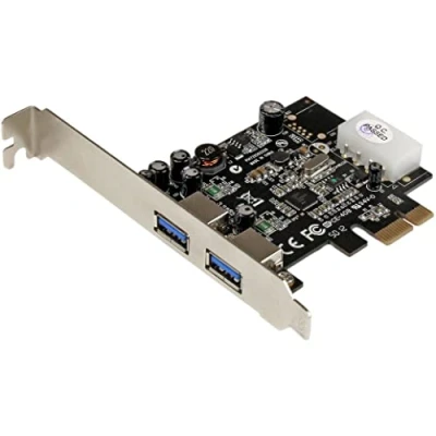 Image de StarTech.com Carte Contrôleur PCI Express vers 2 Ports USB 3.0 (5Gbps) avec UASP Alimentation LP4 (PEXUSB3S25)