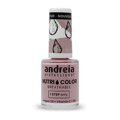 Image de Vernis à Ongles NutriColor, Finition Brillante, Tenue Longue Durée, Respirant, Couleur NC5 d&#039;Andreia 10.5ml Nail Art DIY, Vegan et Non Testé sur les Animaux, Soin + en une Étape