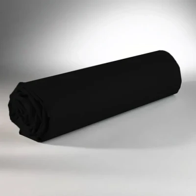 Image de Drap housse 140 x 190 cm 100% coton 57 fils / noir