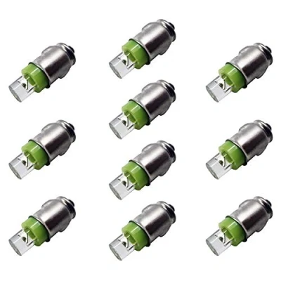 Image de Ruiandsion Lot de 10 x Ampoules LED Type BA7s pour Feux Voyants Tableau Bord 12 V Masse Négative GLB281 LLB281 (négatif du côté l’ampoule) Vert