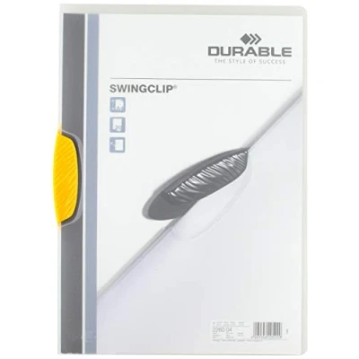 Image de Durable 226004 Chemise à Clip Swingclip en Pp, Jusqu&#039;à 30 Feuilles A4, Jaune, Lot de 25