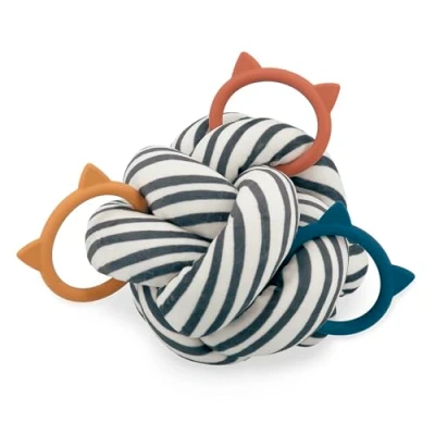 Image de KALOO Balle de Préhension Bébé avec 3 Anneaux Dentition Sensorielle Ronde Facile à Manipuler Multicolore 16cm x Lavable Dès la Naissance K227006