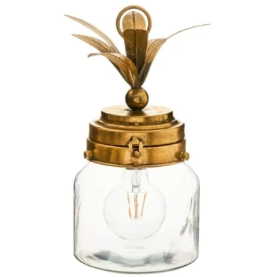 Image de Atmosphera Lampe LED Ananas verre doré H33 cm