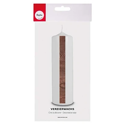 Image de Feuille de cire aspect bois, brun foncé 20 x 10 cm