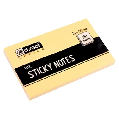 Image de D.RECT Notes autocollantes (76 x 127 mm) pour bureau 100 feuilles Multicolore