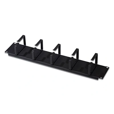 Image de DIGITUS Panneau de rangement câbles 2UH 5 étriers guidage 88.5 x 60 mm 19 pouces pour armoires réseau &amp; Noir